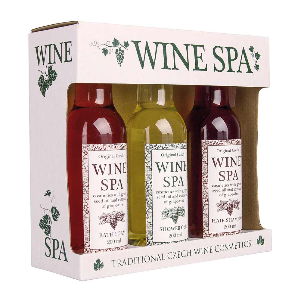 Geschenkset Wein Spa Dusche/Bad/Haar 3 x 200 ML
