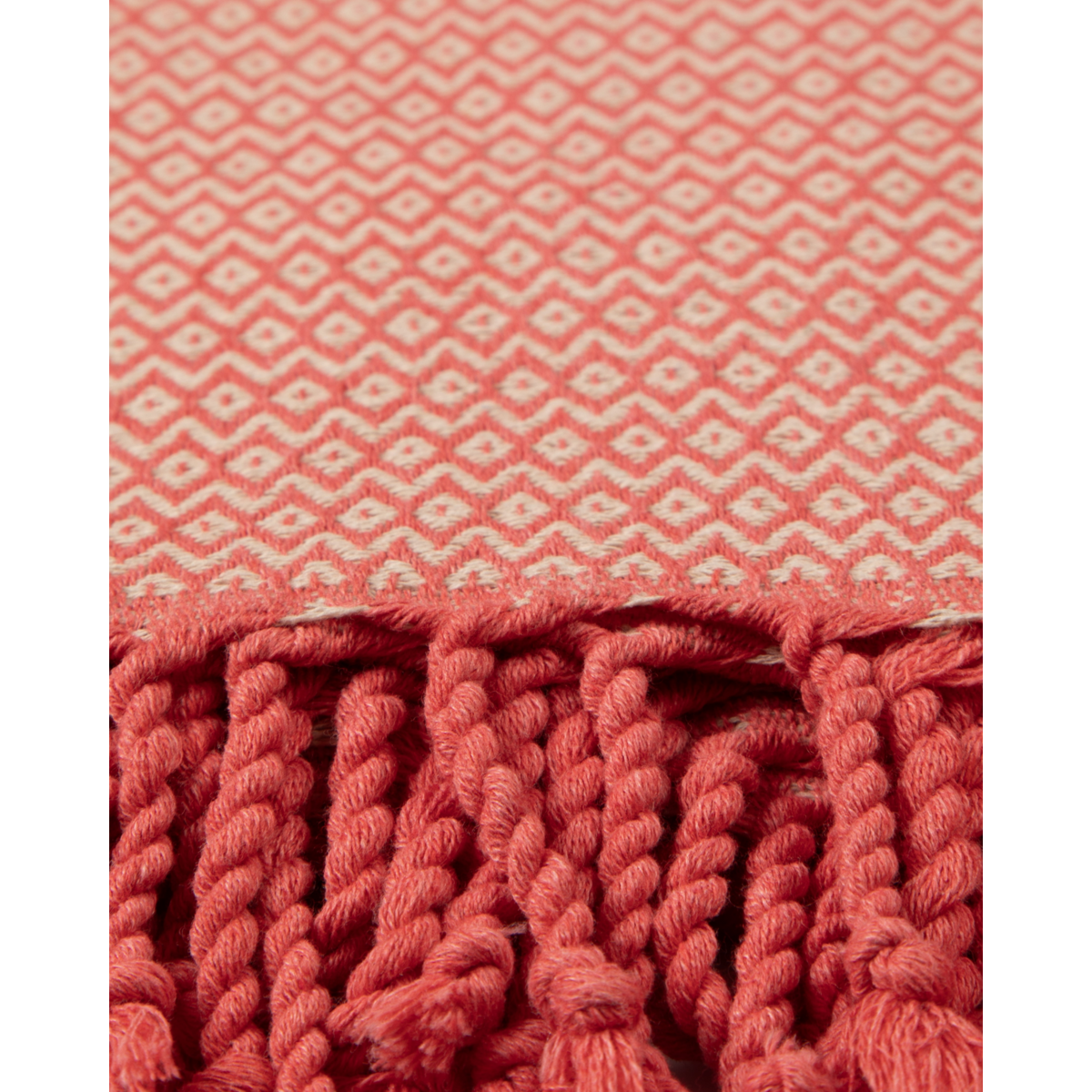 Asciugamano Spa Hammam in cotone SAMOS – Senza sabbia e compatto – Fucsia / Beige - 180x100 cm