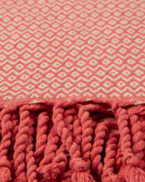 Asciugamano Spa Hammam in cotone SAMOS – Senza sabbia e compatto – Fucsia / Beige - 180x100 cm