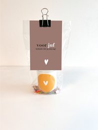 Cadeauzakje kaarsje - Voor juf