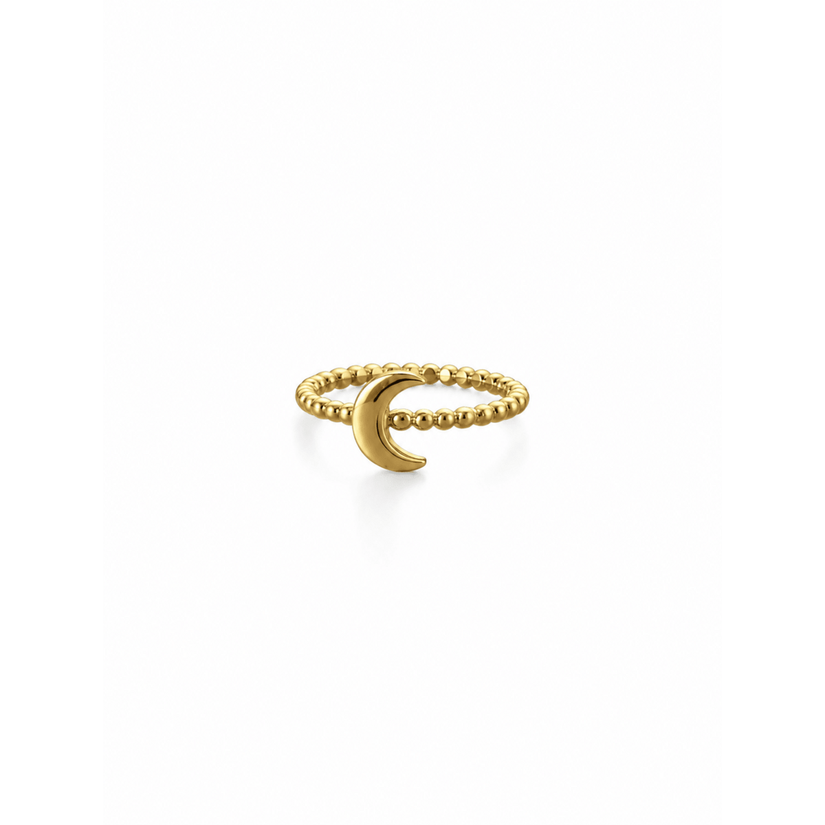 ANILLO LUNA BEAD – Anillo de luna dorado ajustable e impermeable
