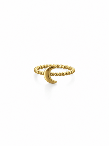 LUNA BEAD RING – Verstellbarer, wasserfester goldener Mondring