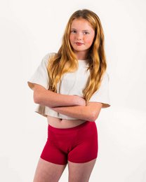 Menstruationsbukser drengekorte piger – super absorption (rubin)