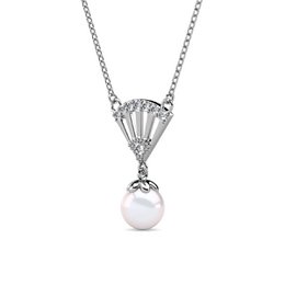 Ingride Pearl Pendants - Silver and Crystal