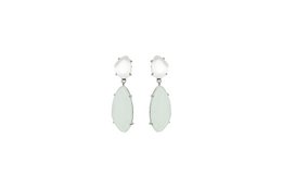 Starlight Droplets Earrings | Silver Milky Aqua