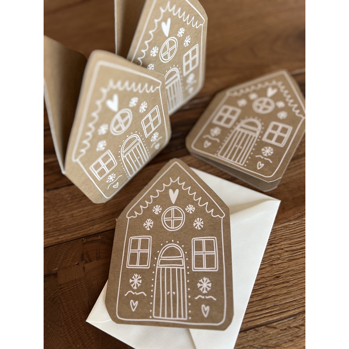 Christmas card folding card gingerbread house