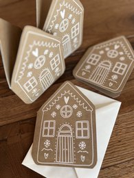 Christmas card folding card gingerbread house