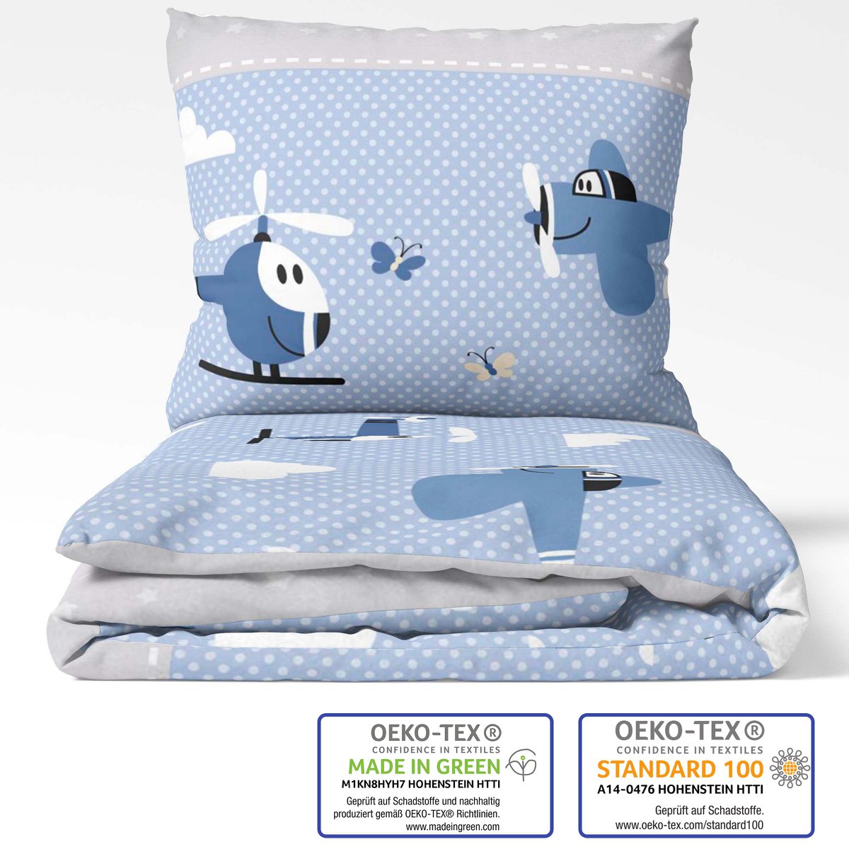 Juego de ropa de cama Beaver 100x135cm aviones azul