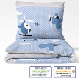 Beaver bed linen set 100x135cm airplanes blue