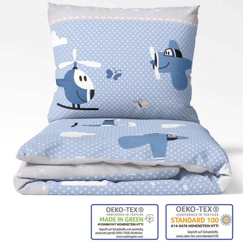 Beaver bed linen set 100x135cm airplanes blue