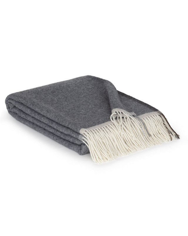 Merino/Cashmere Throwd Deken Milan Grigio Orlo