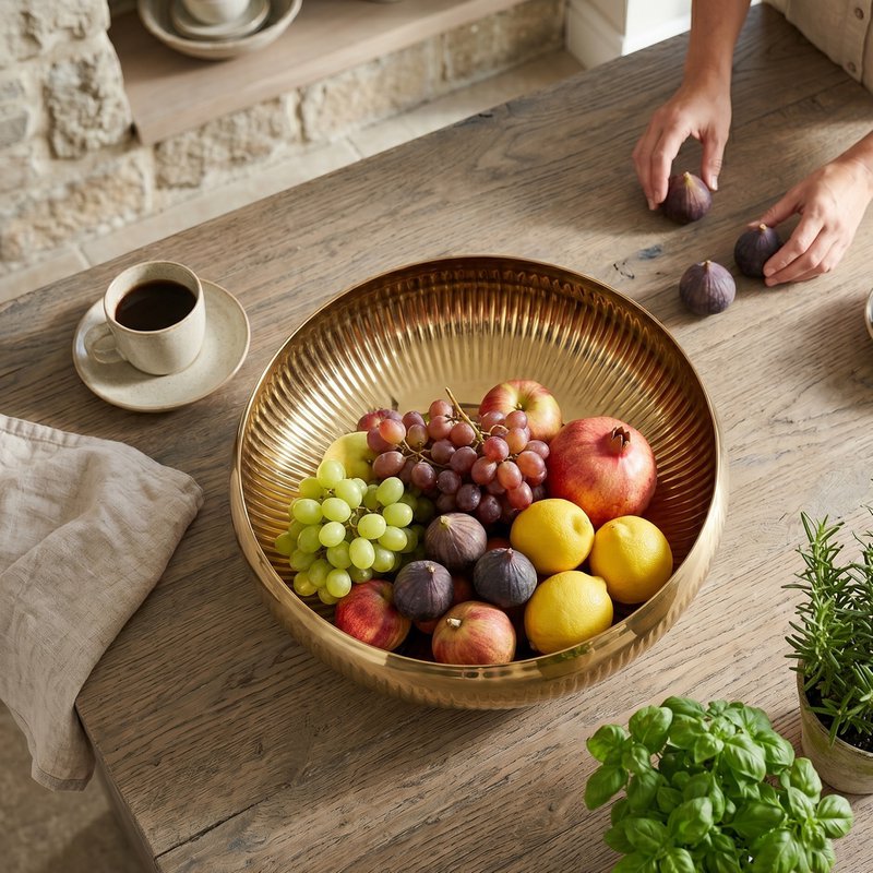 36cm chopped pattern gilded fruit cut