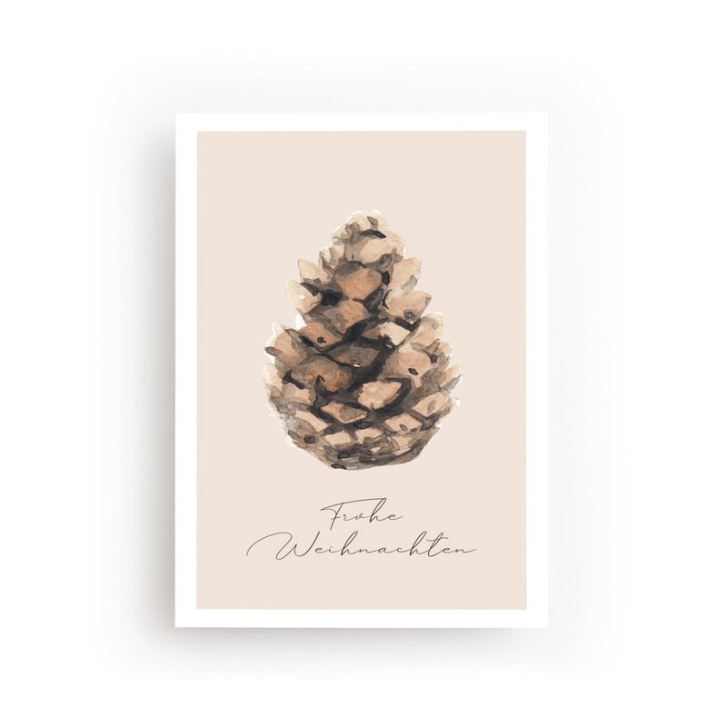 POSTCARD PINECONES CHRISTMAS