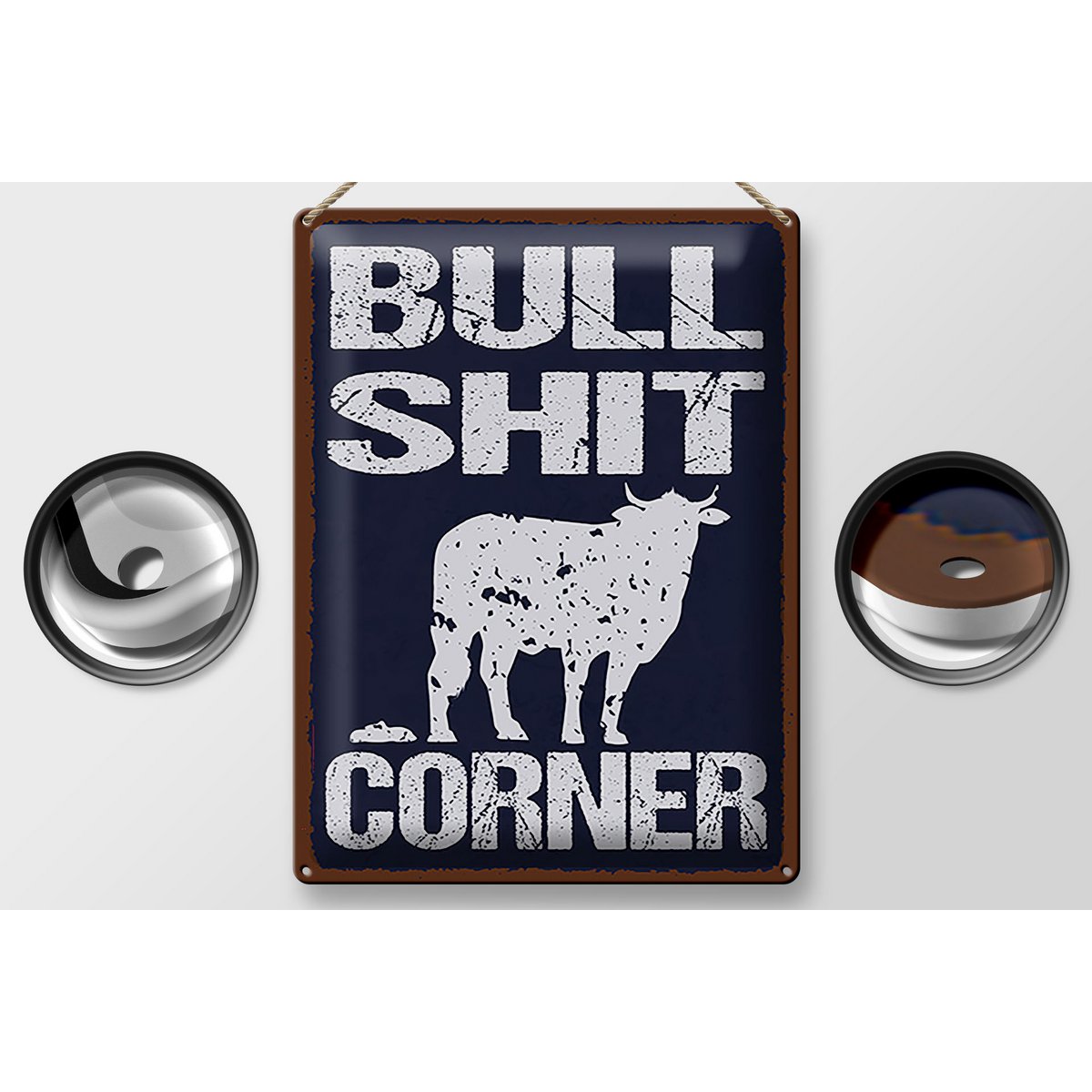 Tin sign saying 30x40cm Bullshit Corner funny