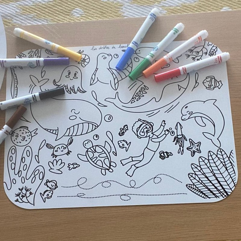 Ocean colorable placemat