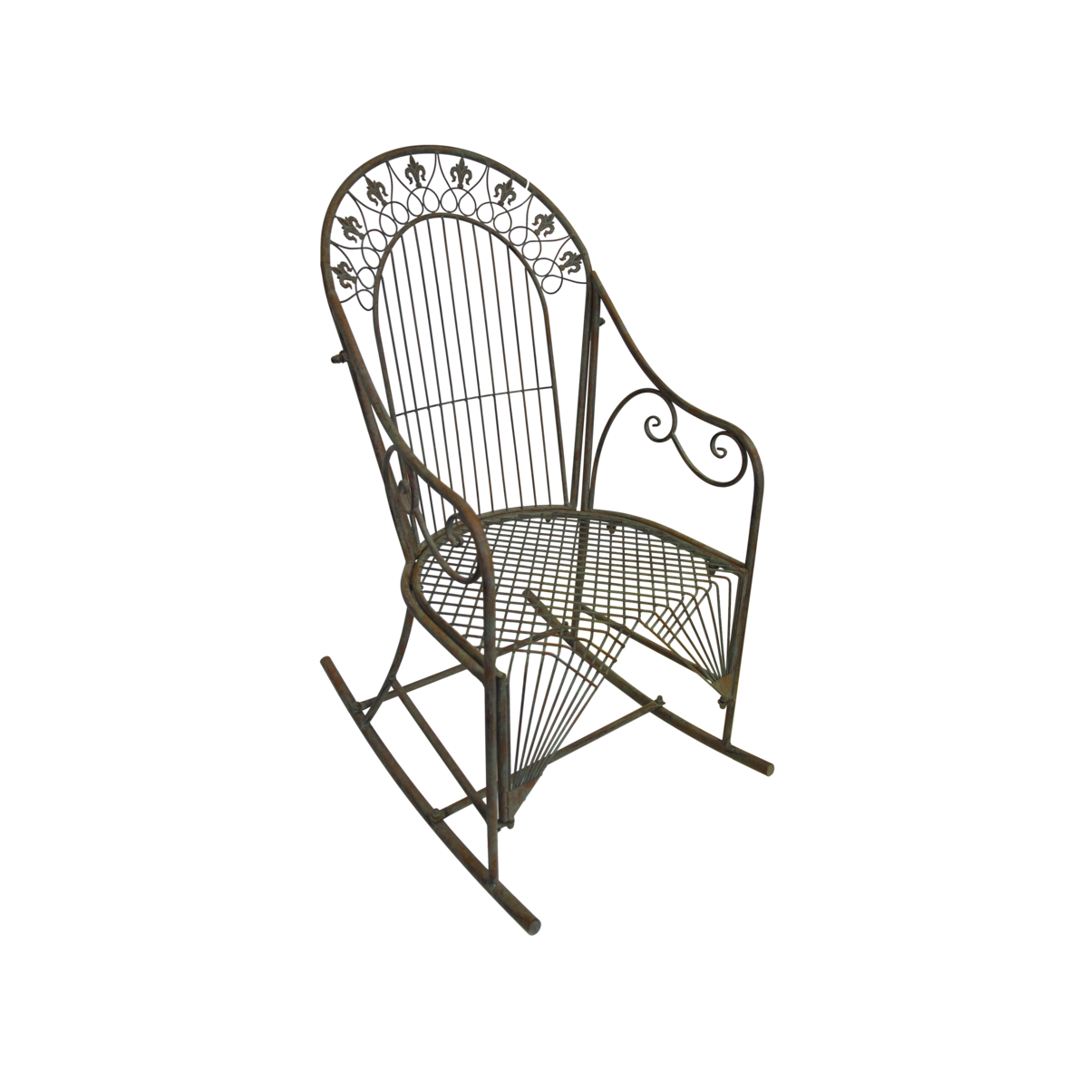 English green iron rocking chair 78.5x56x112 H cm