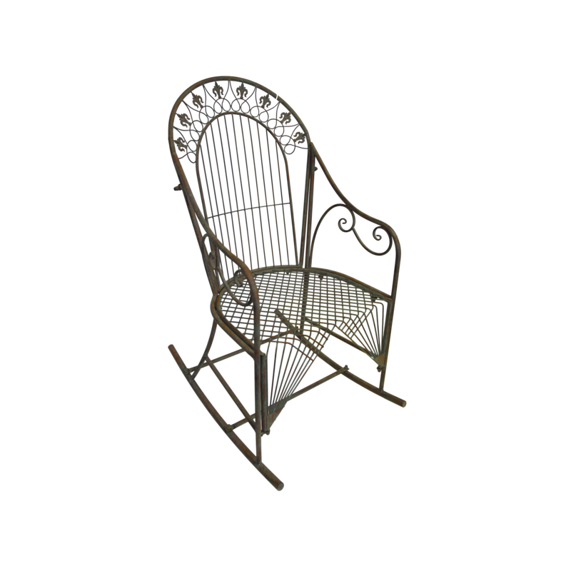 English green iron rocking chair 78.5x56x112 H cm