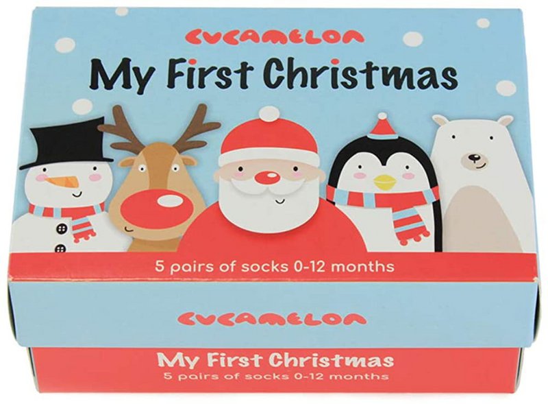 My First Christmas Baby Kerst Sokjes 5 paar in een Cadeaudoosje