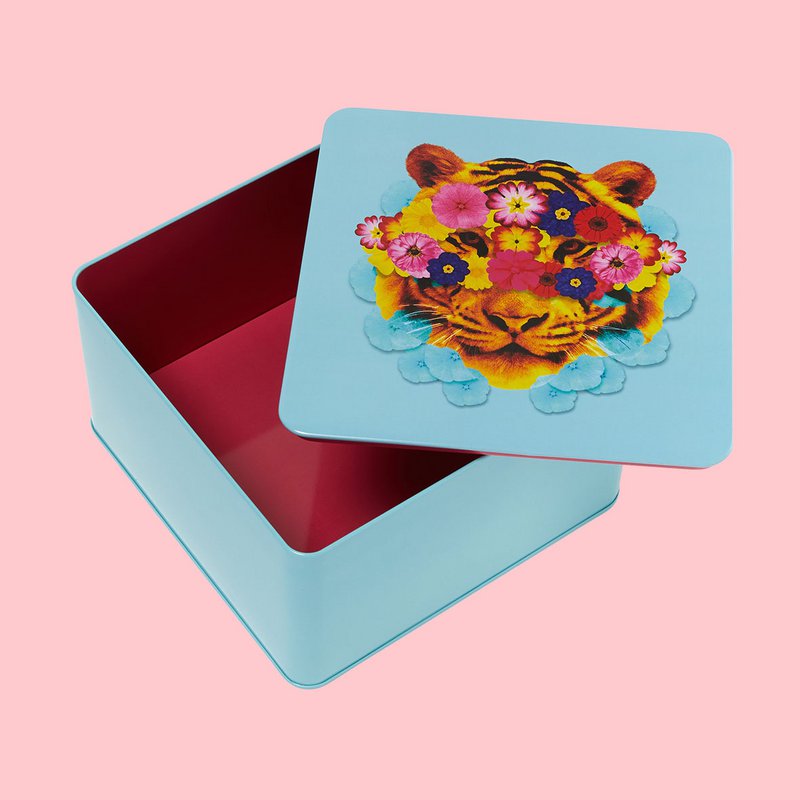 Masktiger square metal tin box