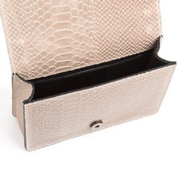 Florence Artegiani. Lorenza Women's Handbag. Genuine Leather Suede Engraving Snake