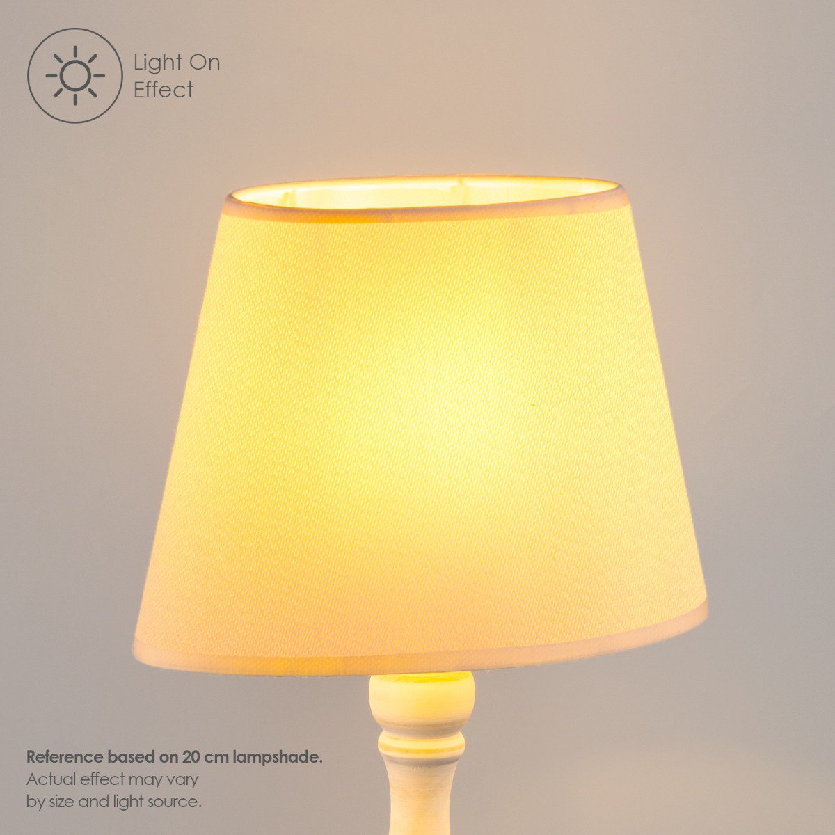 Home Sweet Home Fabric Lampshade Beige - 24 x 16 x 16 cm