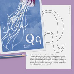 ABC Karte - Q wie Quentin Qualle