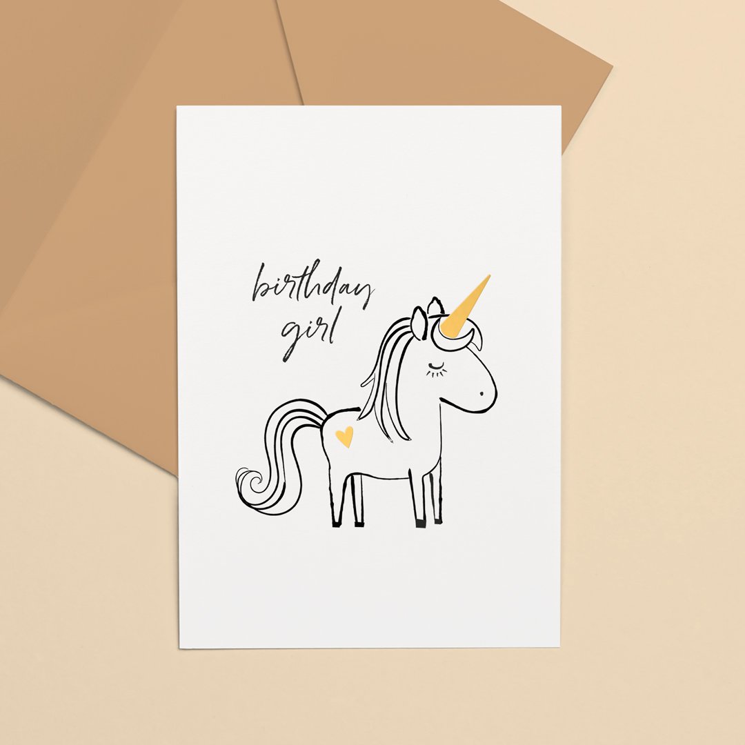 Carta di auguri Goudfolie | Unicorno