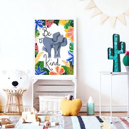 Be Kind Safari Elephant Print