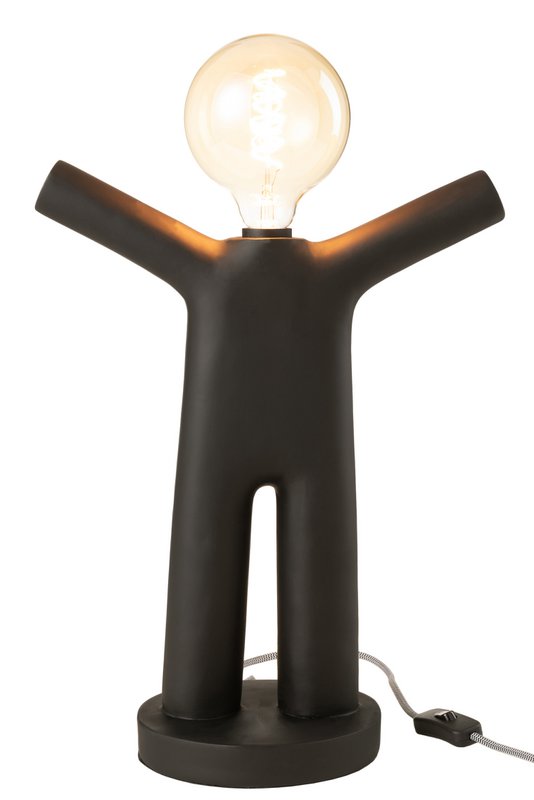 Lampa J-Line P'tit Maurice - żywica poliestrowa - czarna