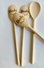  Wooden cooking spoon, engraved dog design, natural wood material, oval bowl shape, kitchen utensil