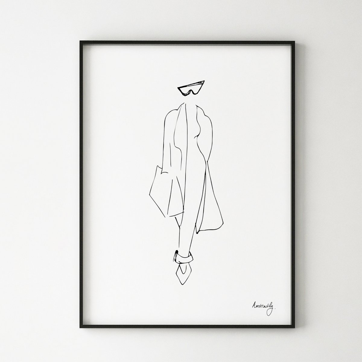 Fashionably Late- Woman Sculpture Line Art Print