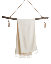 Asciugamano Sauna Hammam ILVA in cotone di bambù – Asciugatura rapida e leggero – Bianco - 180x100 cm