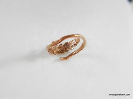 Anello di felce d'oro, gioielli in argento sterling placcato oro rosa, foglia di felce d'oro, regalo per lei, regalo di compleanno per le donne, gioielli fatti a mano