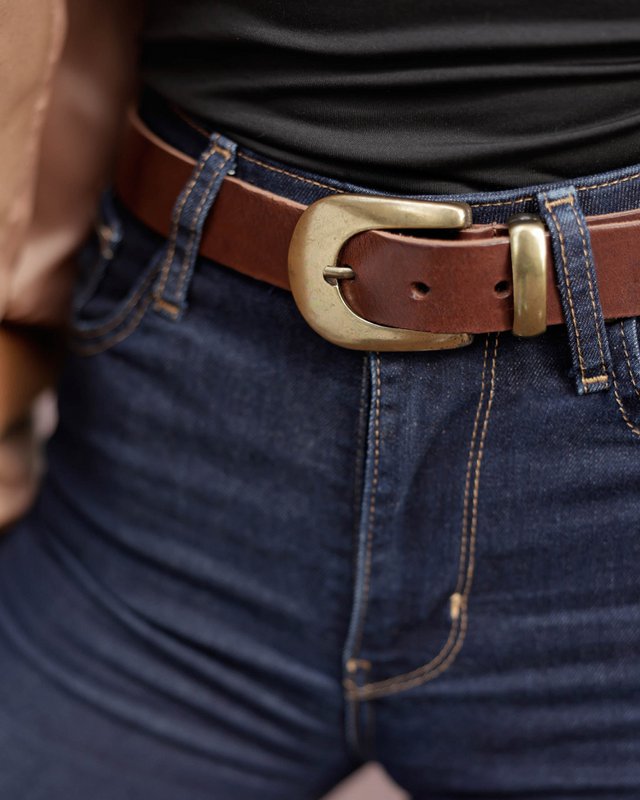 MADE TO ORDER Annie | Classic Belt with Statement Gold Buckle