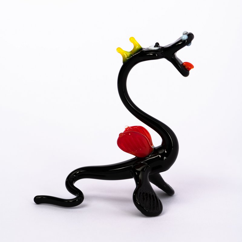 Glastier Drache schwarz