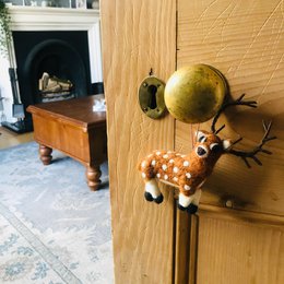 Handmade Felt Brown Stag Biodegradable Hanging Decoration