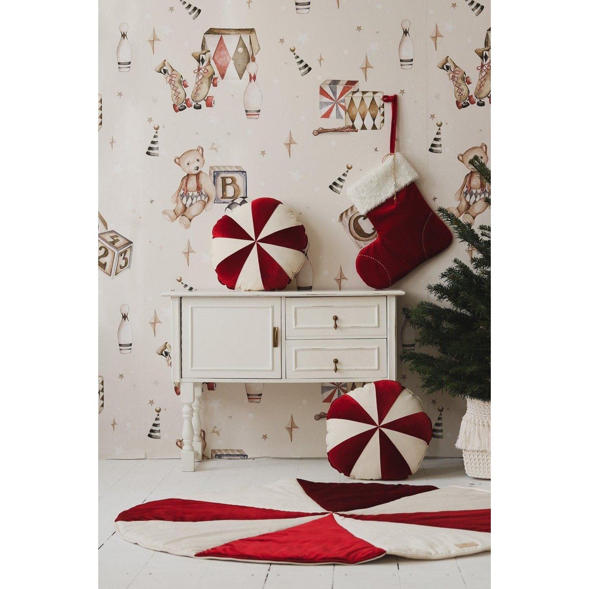 Calcetín familiar navideño “Red Candy”, regalo navideño