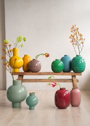 Vase Metal Oval Yellow 30cm