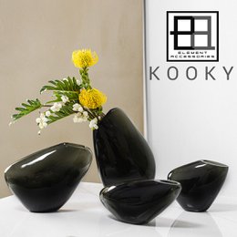 Tall modern vase of very innovative sober design, KOOKY30GR