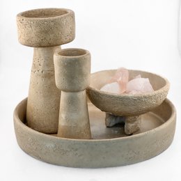 Earthenware tray beige