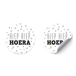 Cadeausticker Hiep hiep hoera 5 stuks