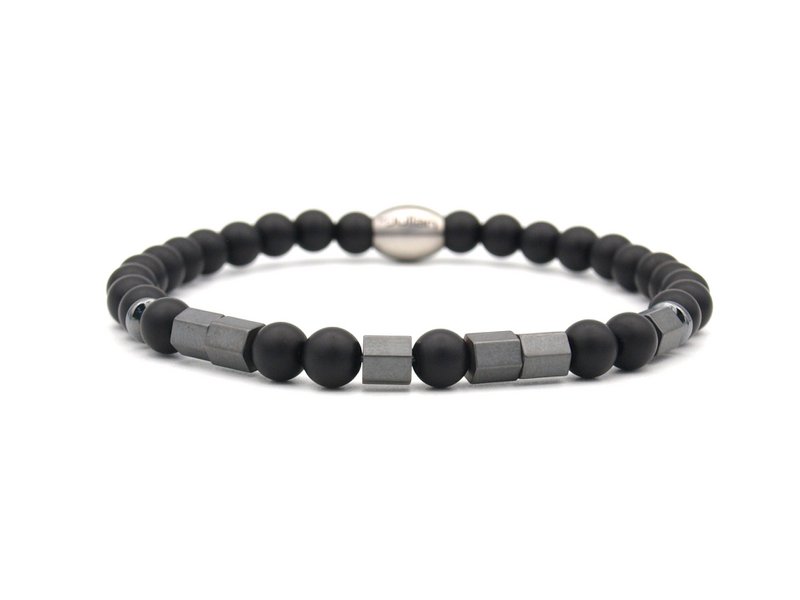 Morse code armband Papa onyx