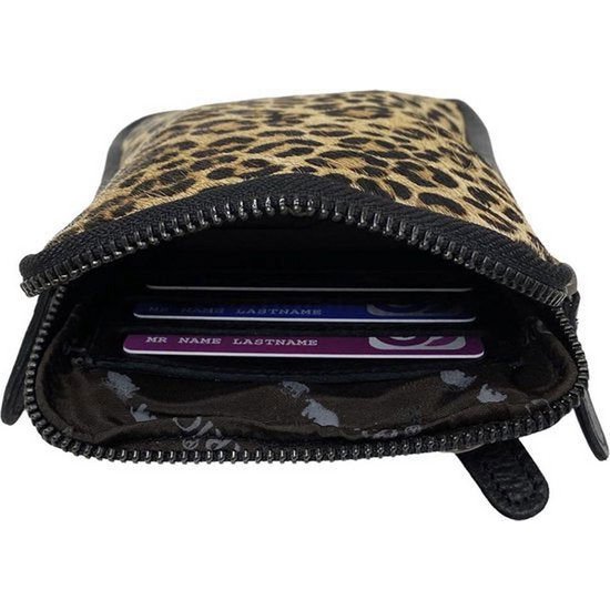 Leder -Telefonbeutel Damen schwarz mit Tigerdruck - stilvolle Tasche aus echtem Leder mit verstellbarem Schultergurt, ideal für das Tragen Ihres Telefons.