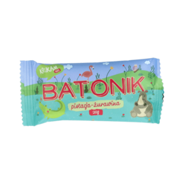 Vegan mini snack bar with pistachios and cranberries, in a colorful and playful packaging design.