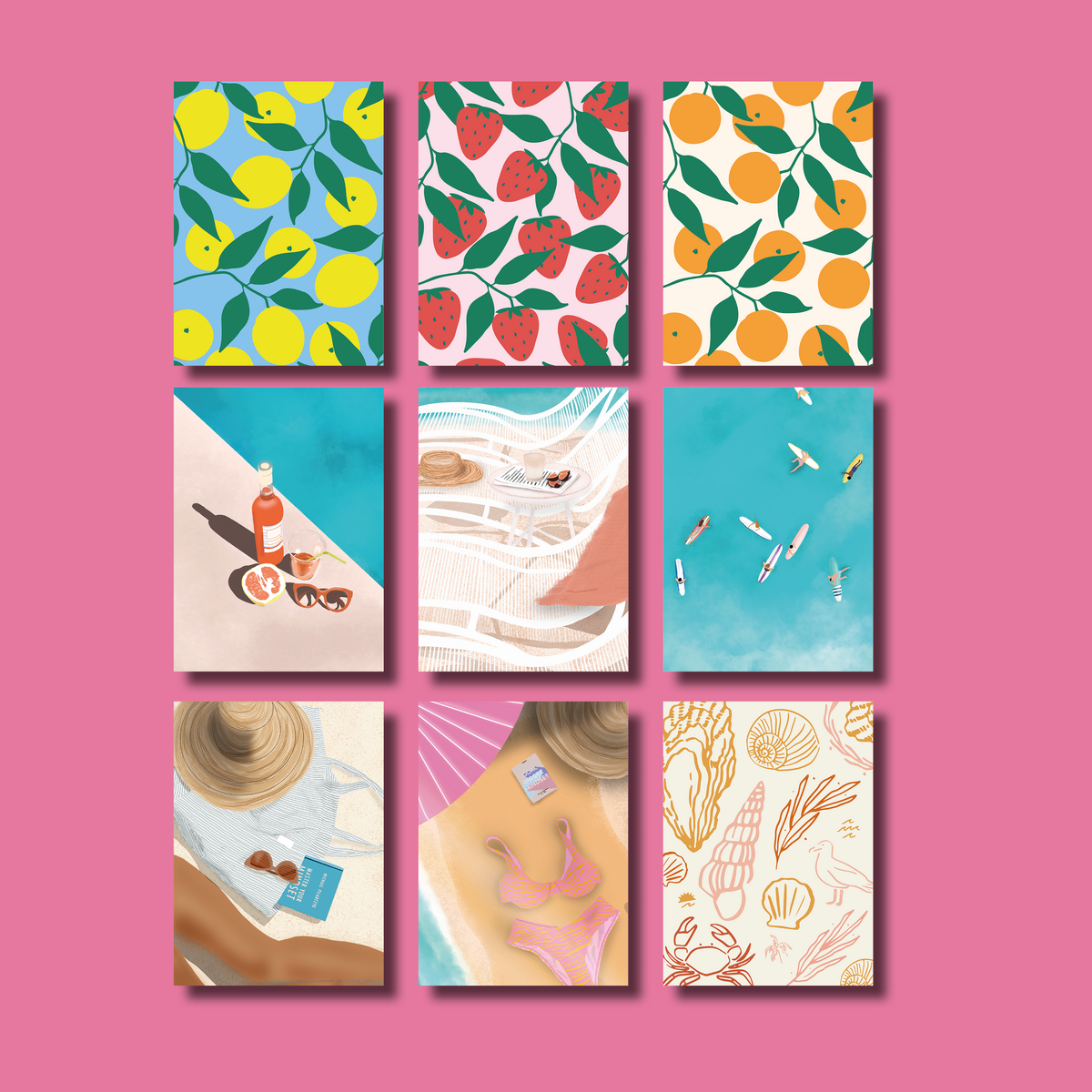 Summer cards set