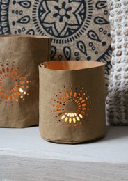 SIZO Papir LED-lysholder "Mandala" Natur