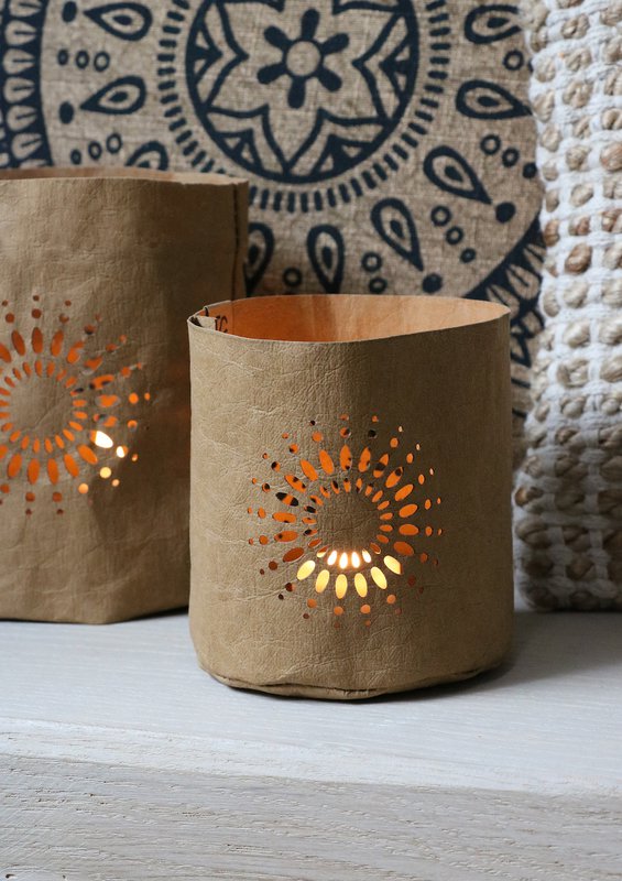 SIZO Papir LED-lysholder "Mandala" Natur