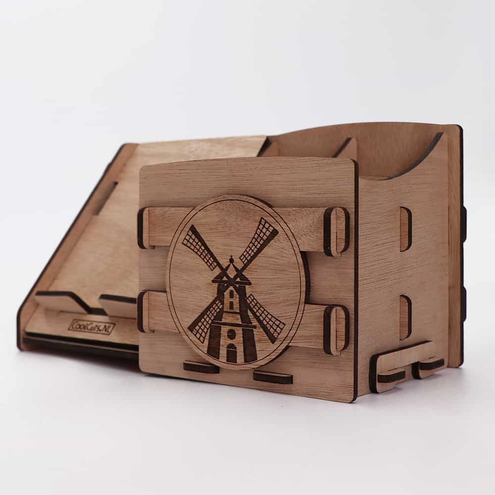 CoolCuts Mill Desk Organizer Including Mobile / Tablet Holder in Brown