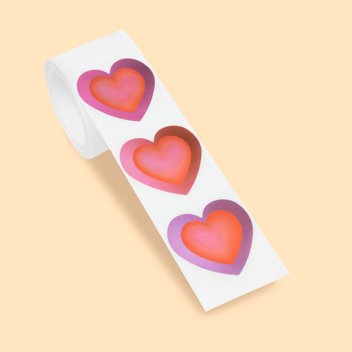 Sticker op rol - Bursting Heart - PET materiaal