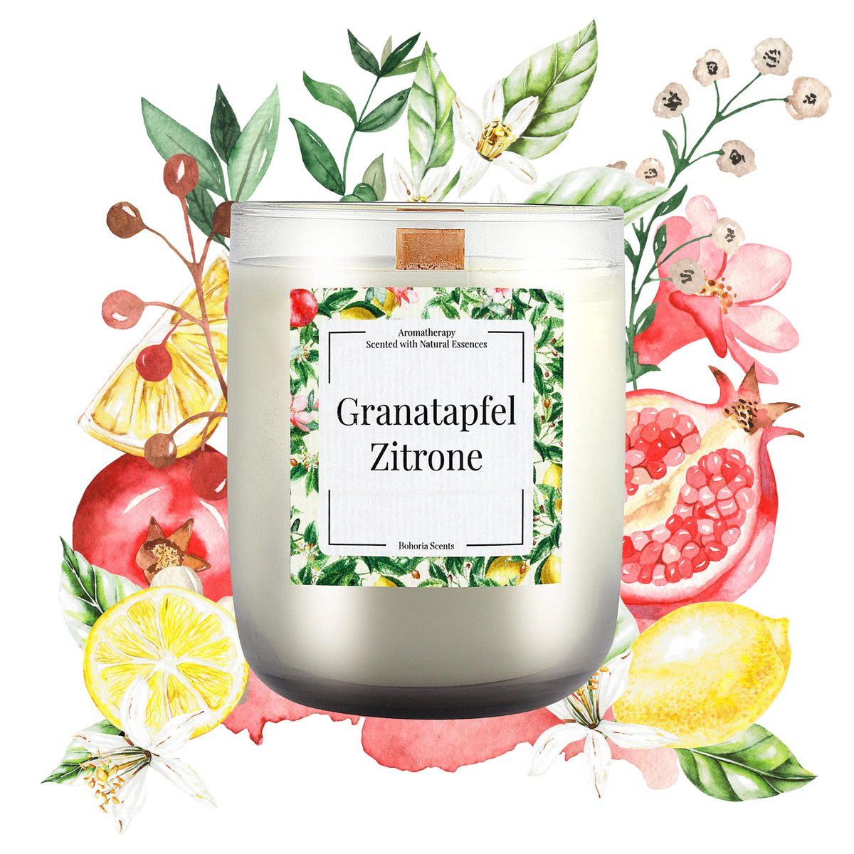 Aromatherapy scented candle 200g – 5 scent variations, natural wax, 40h